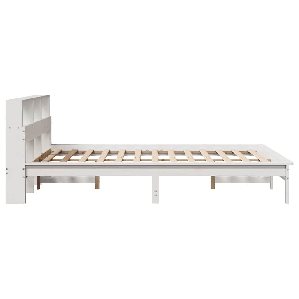 Cadre de lit sans matelas blanc 160x200 cm bois de pin massif - XIOS