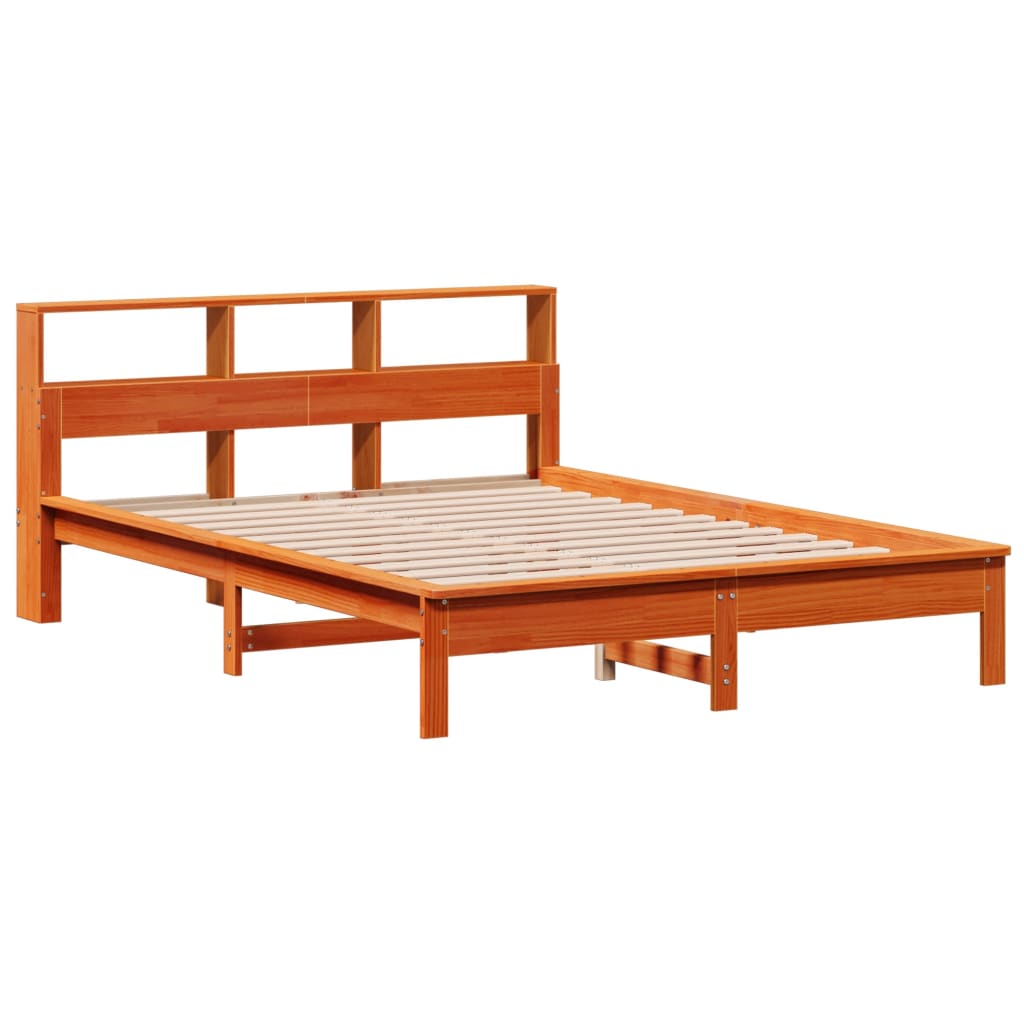 Cadre de lit sans matelas cire marron 140x200cm bois pin massif - XIOS