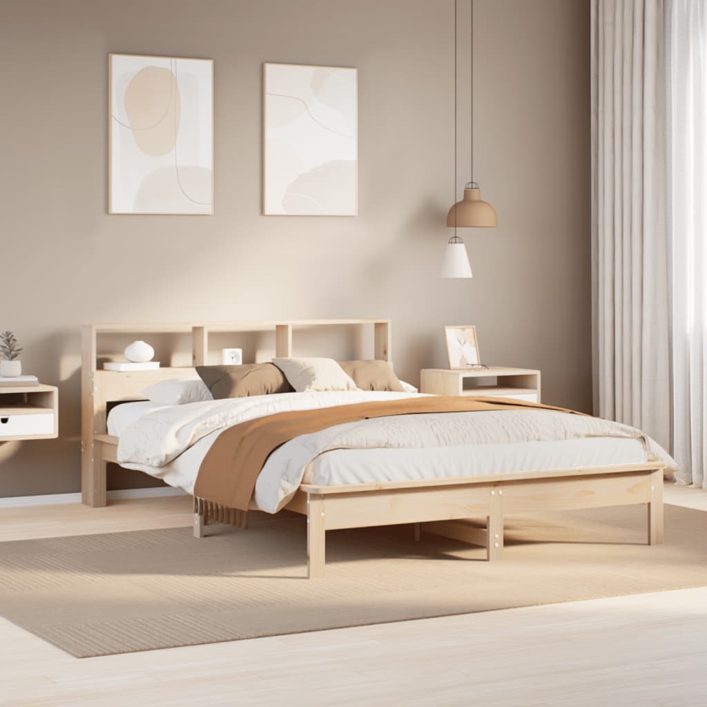 Cadre de lit sans matelas 135x190 cm bois de pin massif - XIOS
