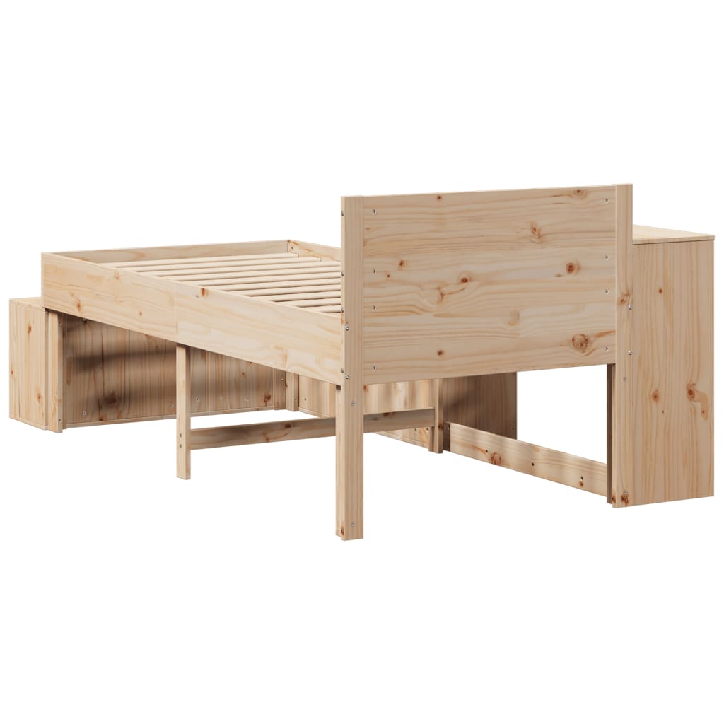 Cadre de lit sans matelas 75x190 cm bois de pin massif - XIOS