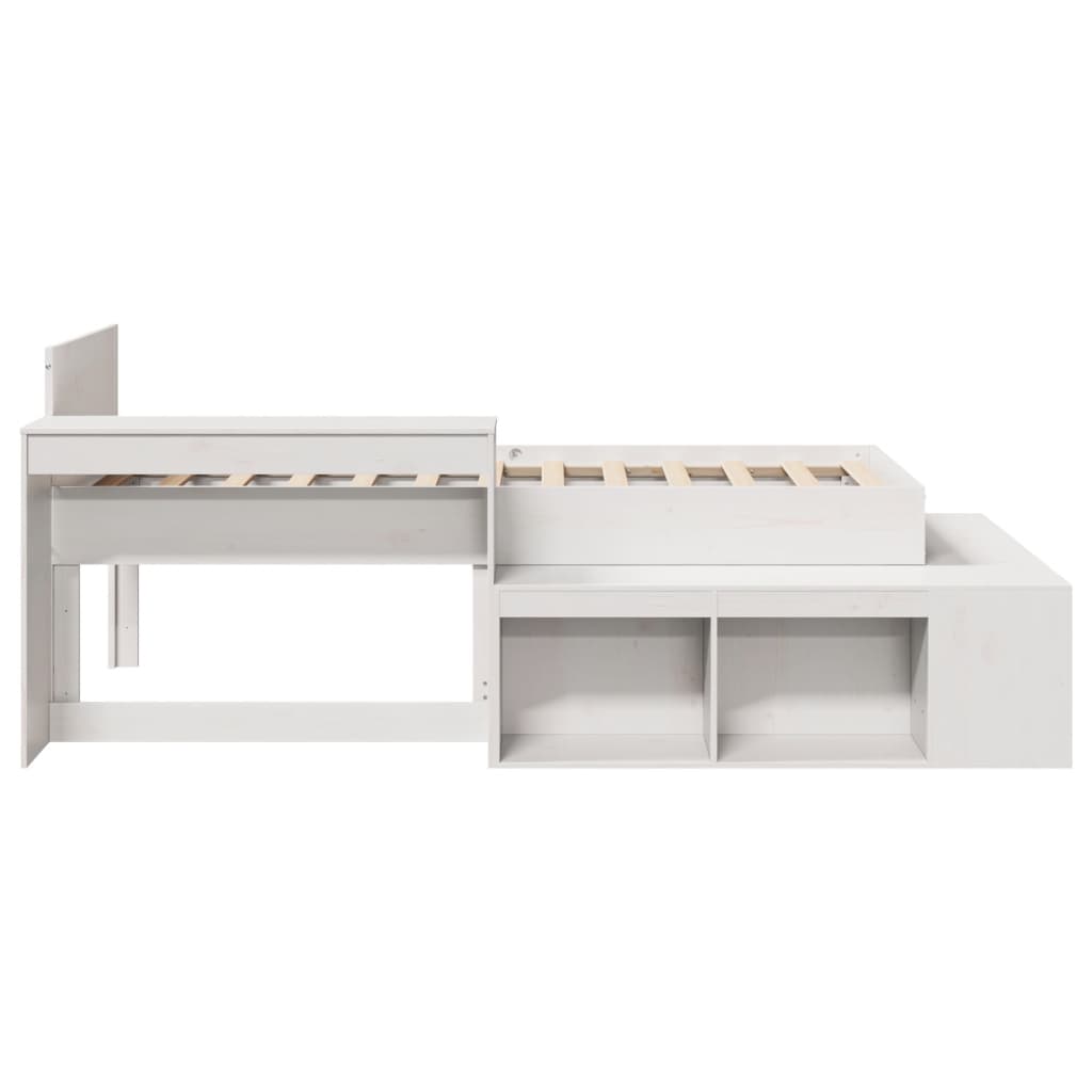 Cadre de lit sans matelas blanc 75x190 cm bois de pin massif - XIOS