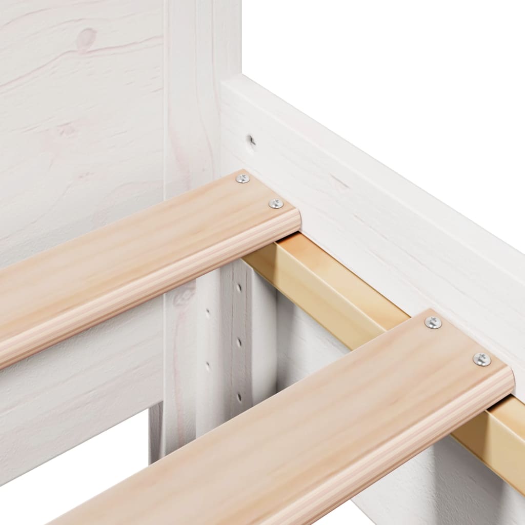 Cadre de lit sans matelas blanc 75x190 cm bois de pin massif