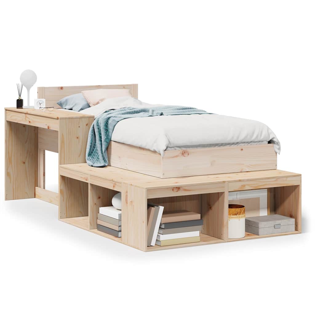 Cadre de lit sans matelas 80x200 cm bois massif de pin - XIOS