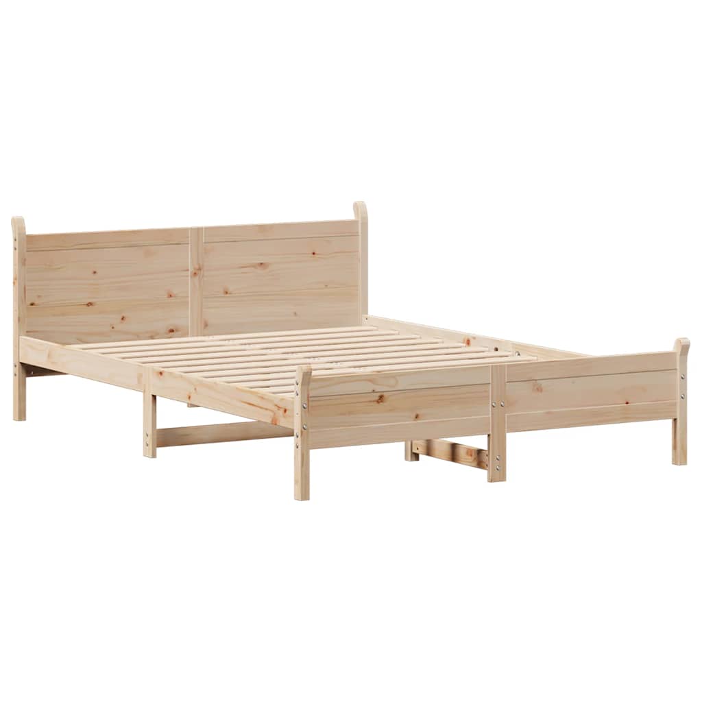 Cadre de lit sans matelas 135x190 cm bois de pin massif - XIOS