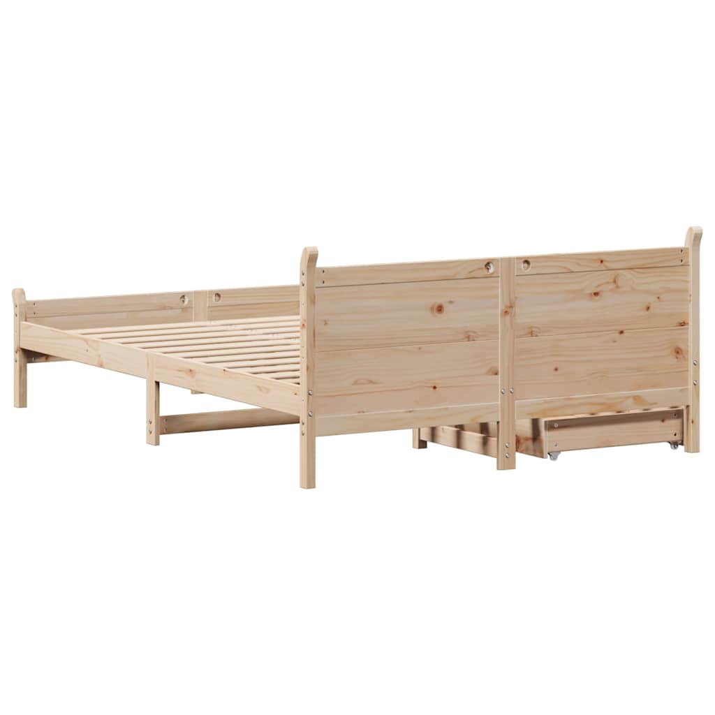 Cadre de lit sans matelas 120x190 cm bois de pin massif - XIOS