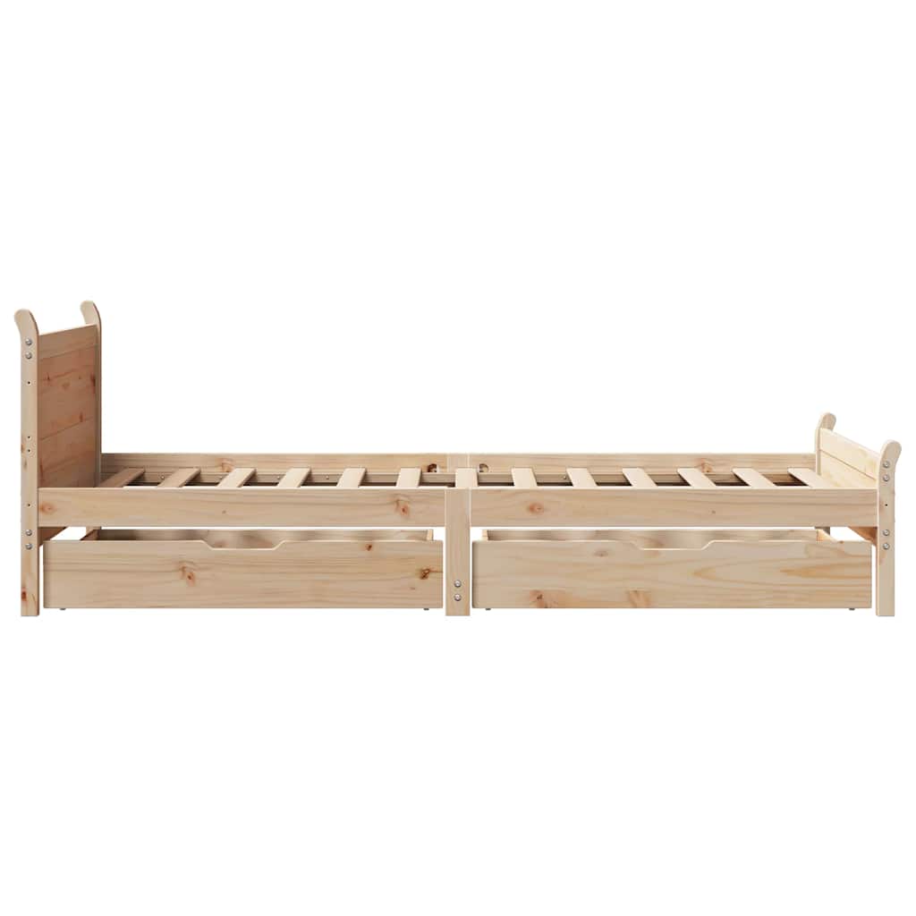 Cadre de lit sans matelas 75x190 cm bois de pin massif - XIOS