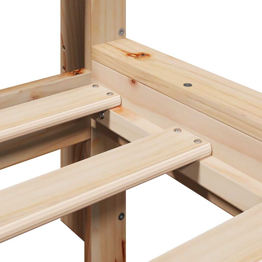 Lit bibliothèque sans matelas 140x200 cm bois massif de pin - XIOS