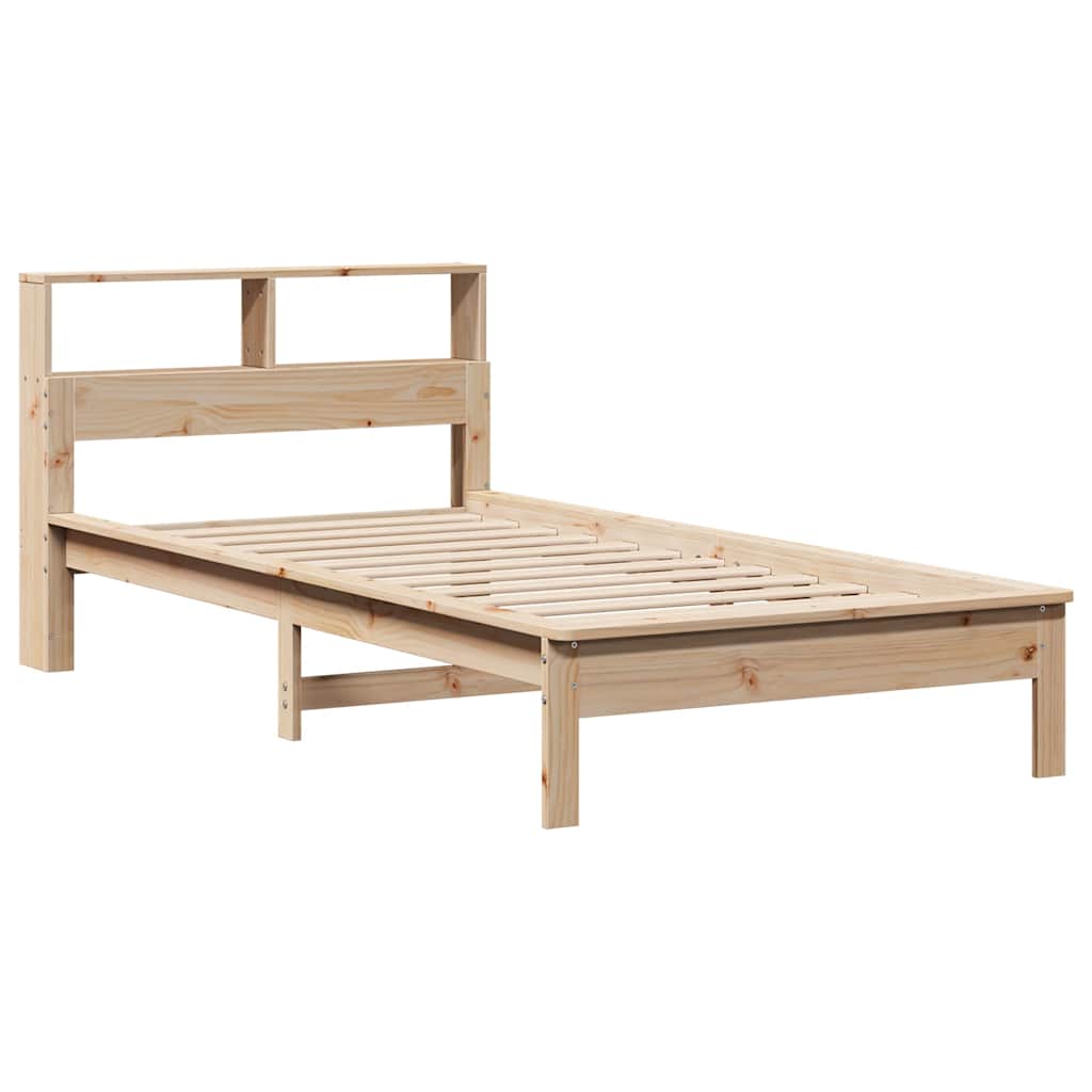 Lit bibliothèque sans matelas 90x200 cm bois de pin massif - XIOS