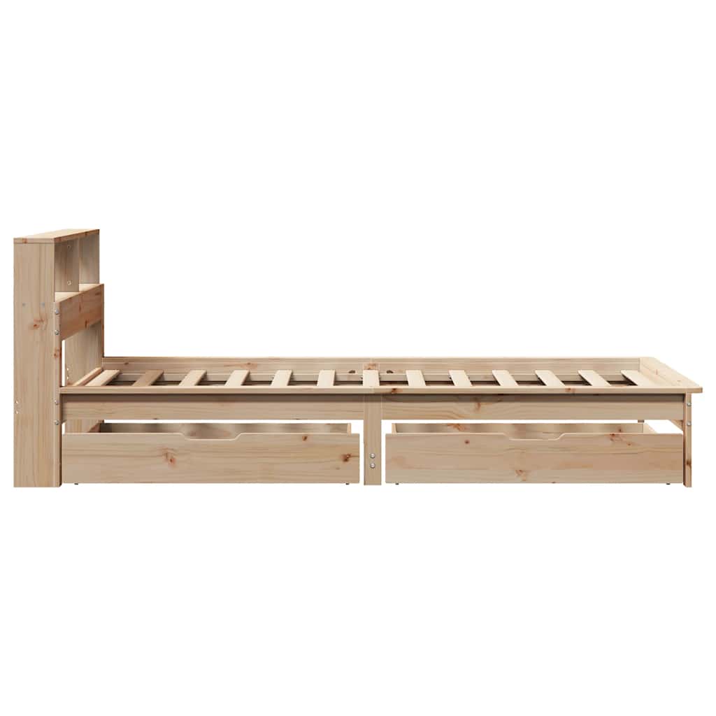 Lit bibliothèque sans matelas 75x190 cm bois de pin massif - XIOS