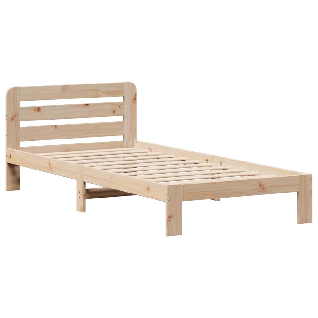 Cadre de lit sans matelas 90x190 cm bois de pin massif - XIOS