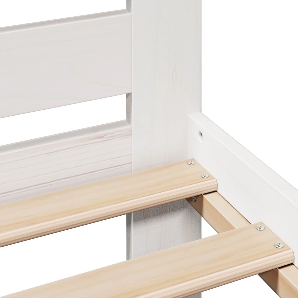 Cadre de lit sans matelas blanc 140x200 cm bois de pin massif - XIOS