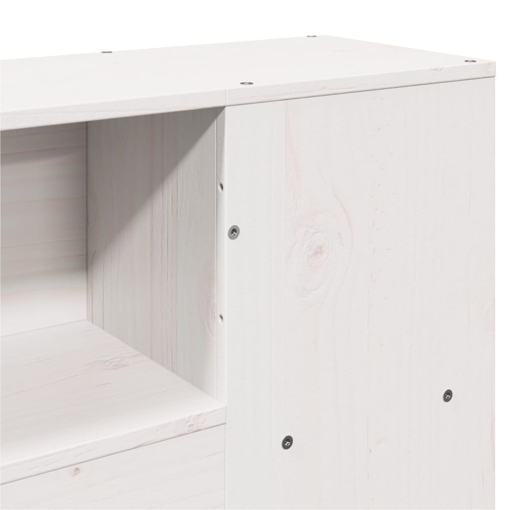 Cadre de lit sans matelas blanc 150x200 cm bois de pin massif - XIOS