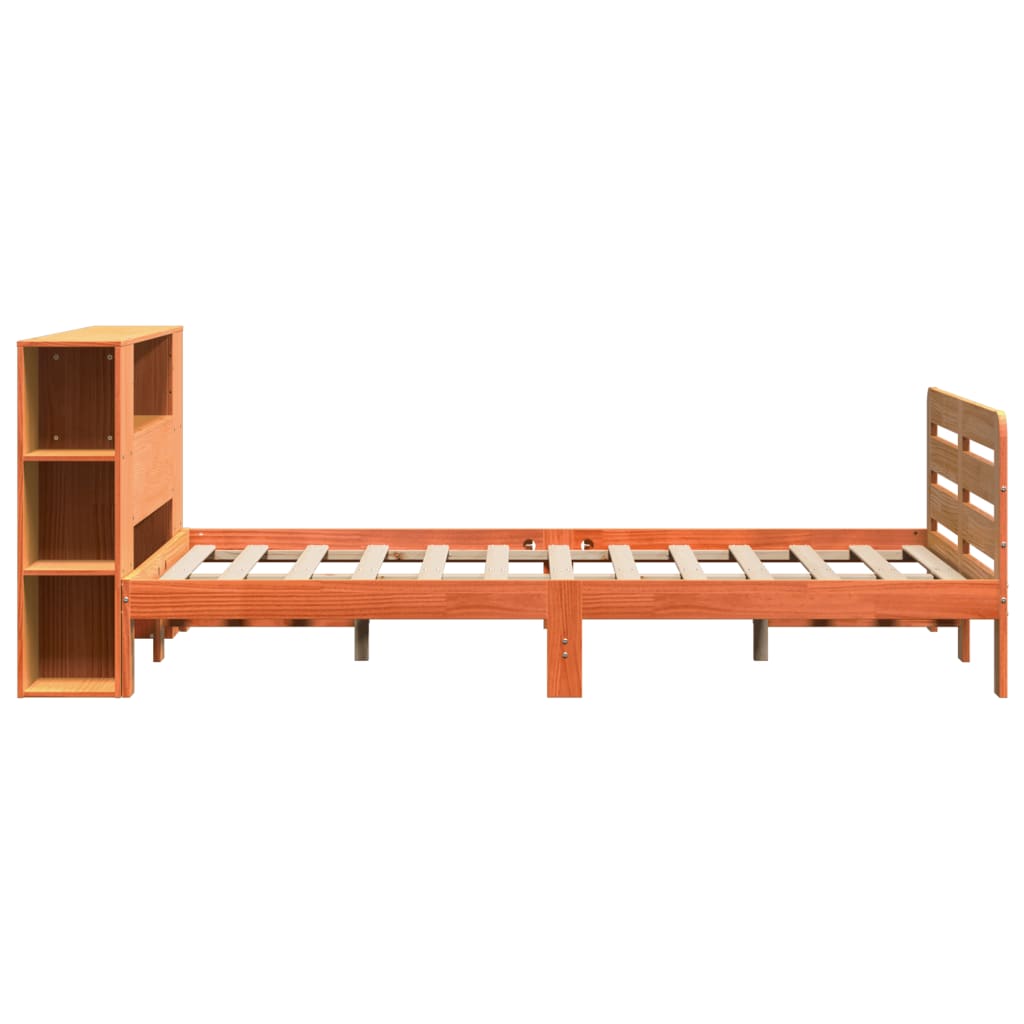 Cadre de lit sans matelas cire marron 150x200cm bois pin massif - XIOS