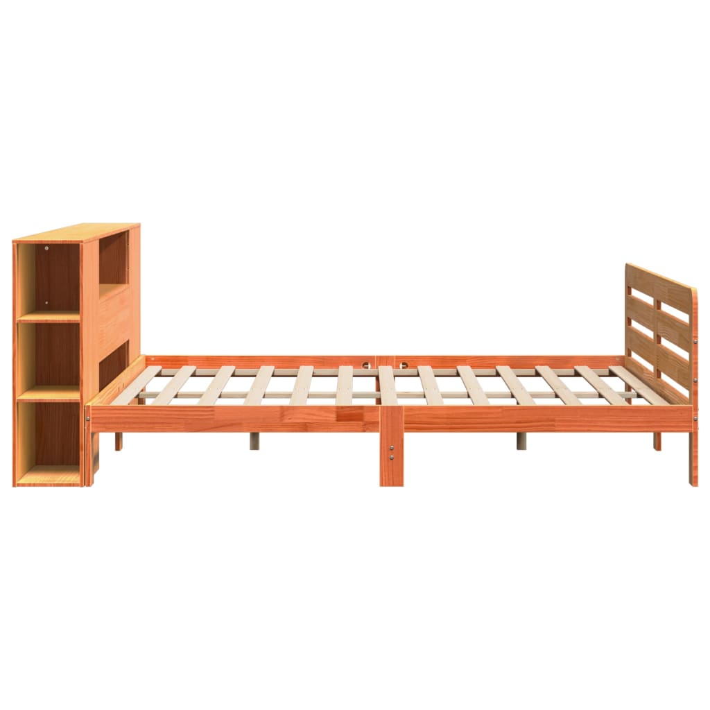 Cadre de lit sans matelas cire marron 180x200cm bois pin massif - XIOS