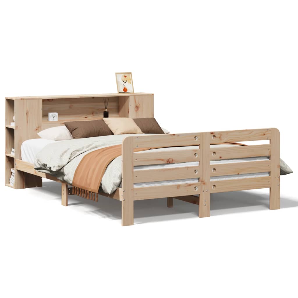 Cadre de lit sans matelas 135x190 cm bois de pin massif - XIOS