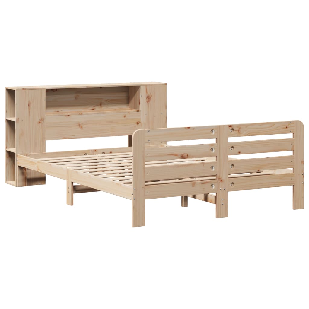 Cadre de lit sans matelas 135x190 cm bois de pin massif - XIOS