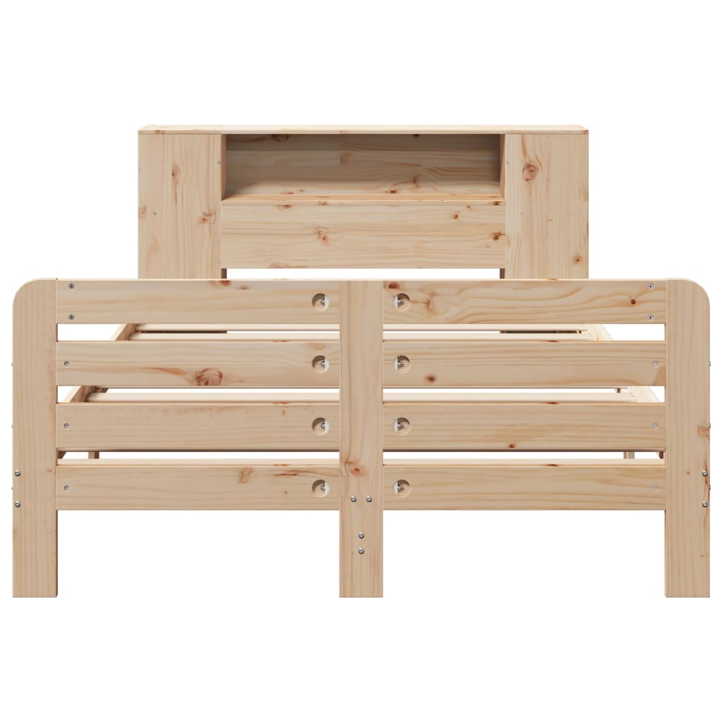 Cadre de lit sans matelas 135x190 cm bois de pin massif - XIOS