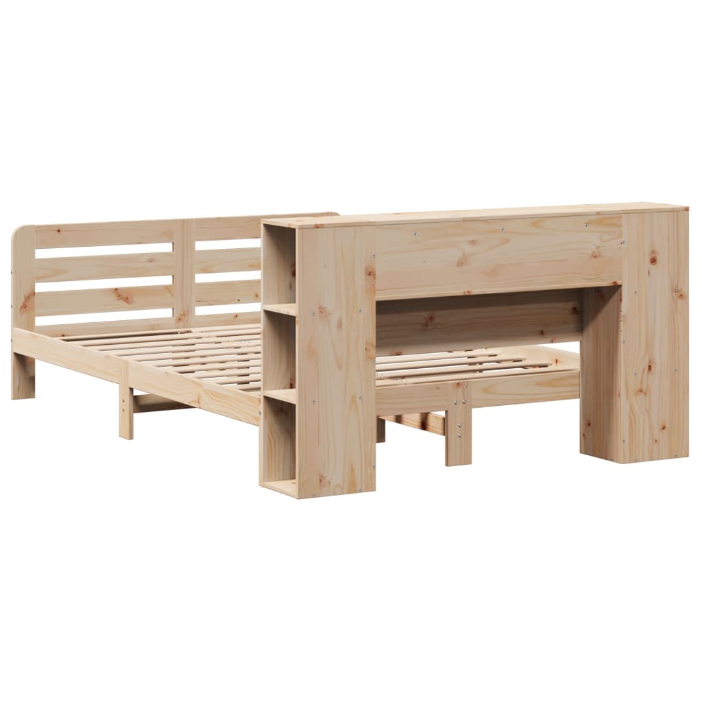 Cadre de lit sans matelas 135x190 cm bois de pin massif - XIOS
