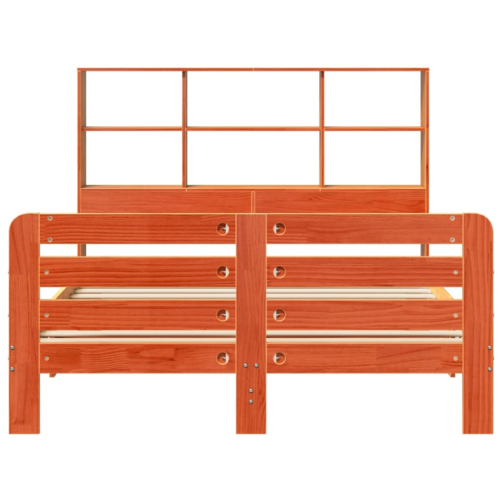 Cadre de lit sans matelas cire marron 140x200cm bois pin massif - XIOS
