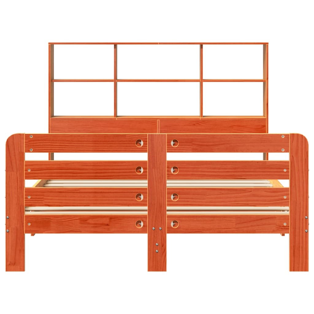 Cadre de lit sans matelas cire marron 150x200cm bois pin massif - XIOS