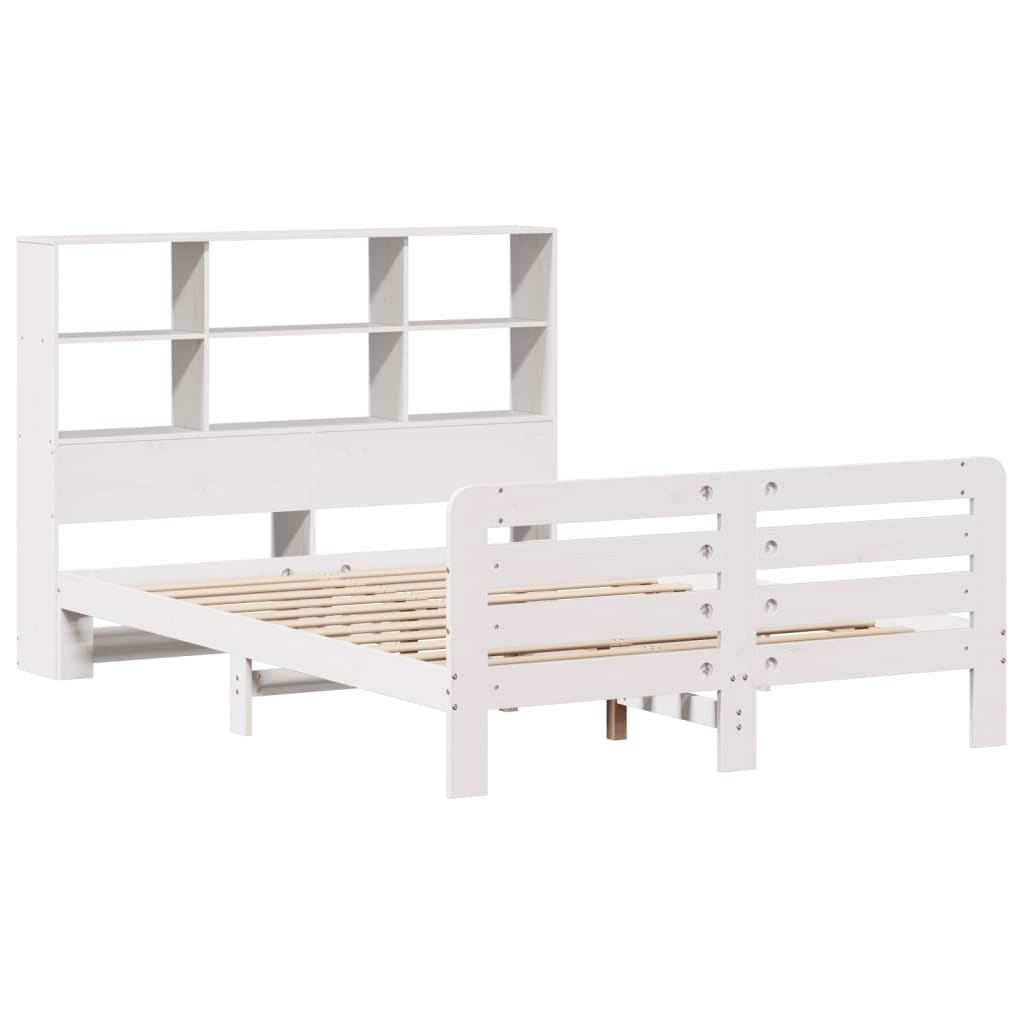 Cadre de lit sans matelas blanc 160x200 cm bois de pin massif - XIOS
