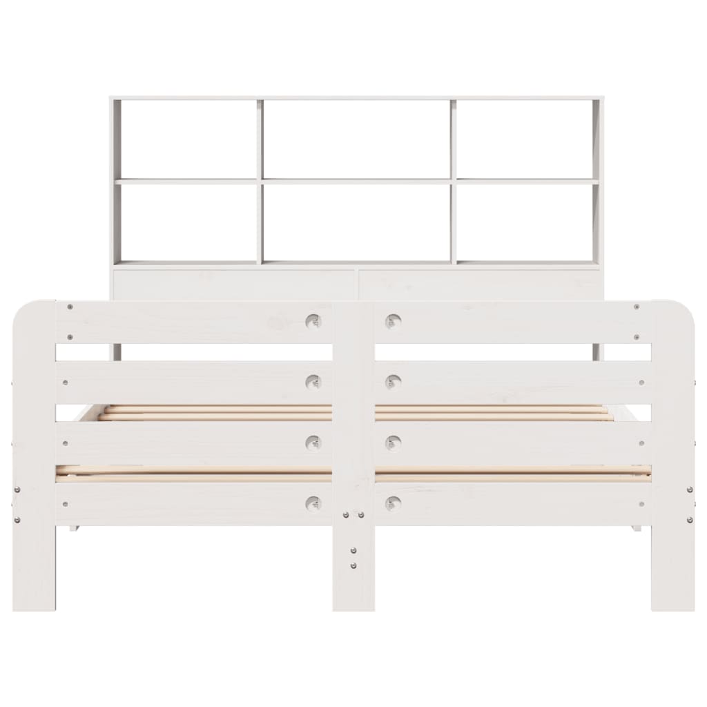 Cadre de lit sans matelas blanc 160x200 cm bois de pin massif - XIOS