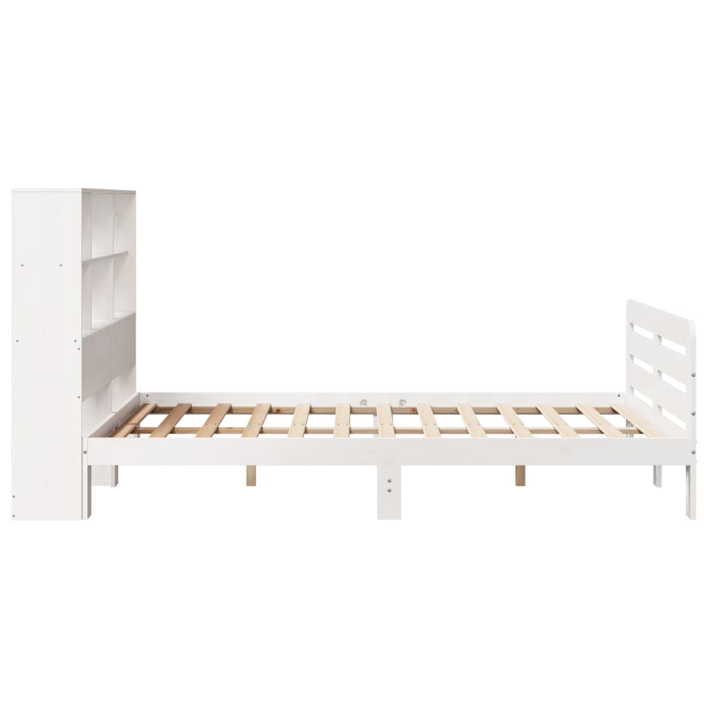 Cadre de lit sans matelas blanc 160x200 cm bois de pin massif - XIOS