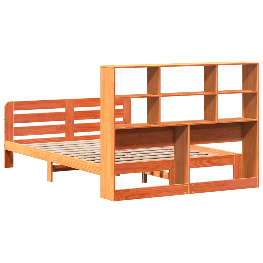 Cadre de lit sans matelas cire marron 160x200cm bois pin massif - XIOS