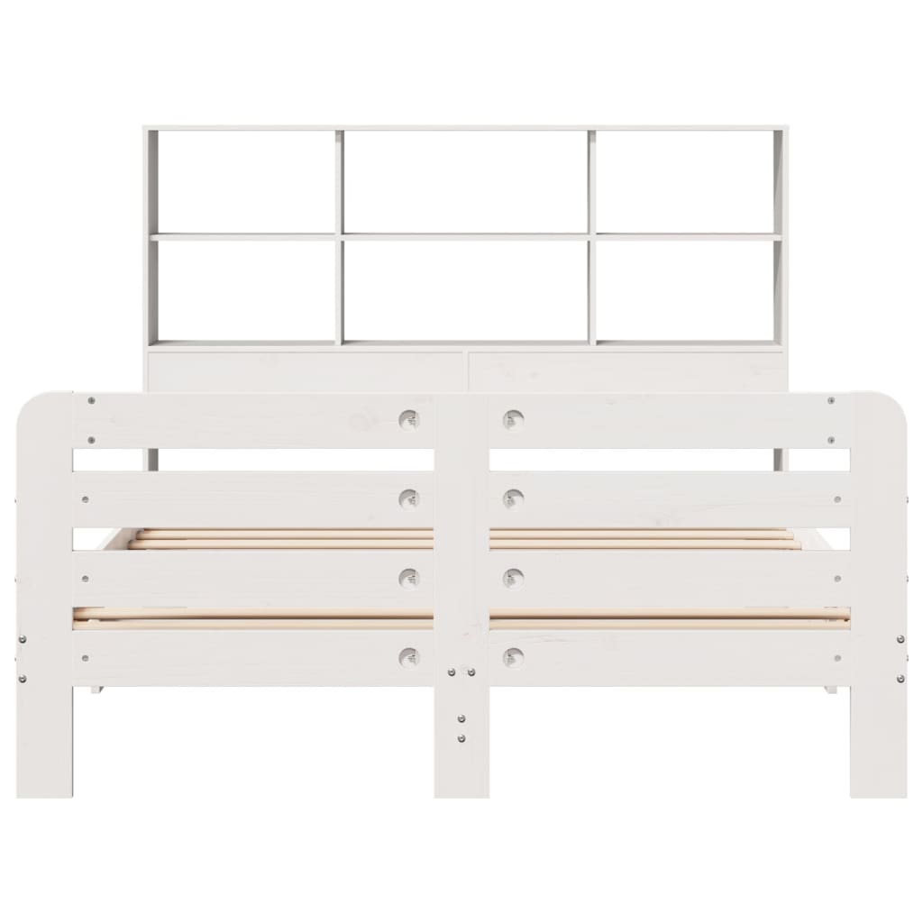 Cadre de lit sans matelas blanc 120x190 cm bois de pin massif - XIOS