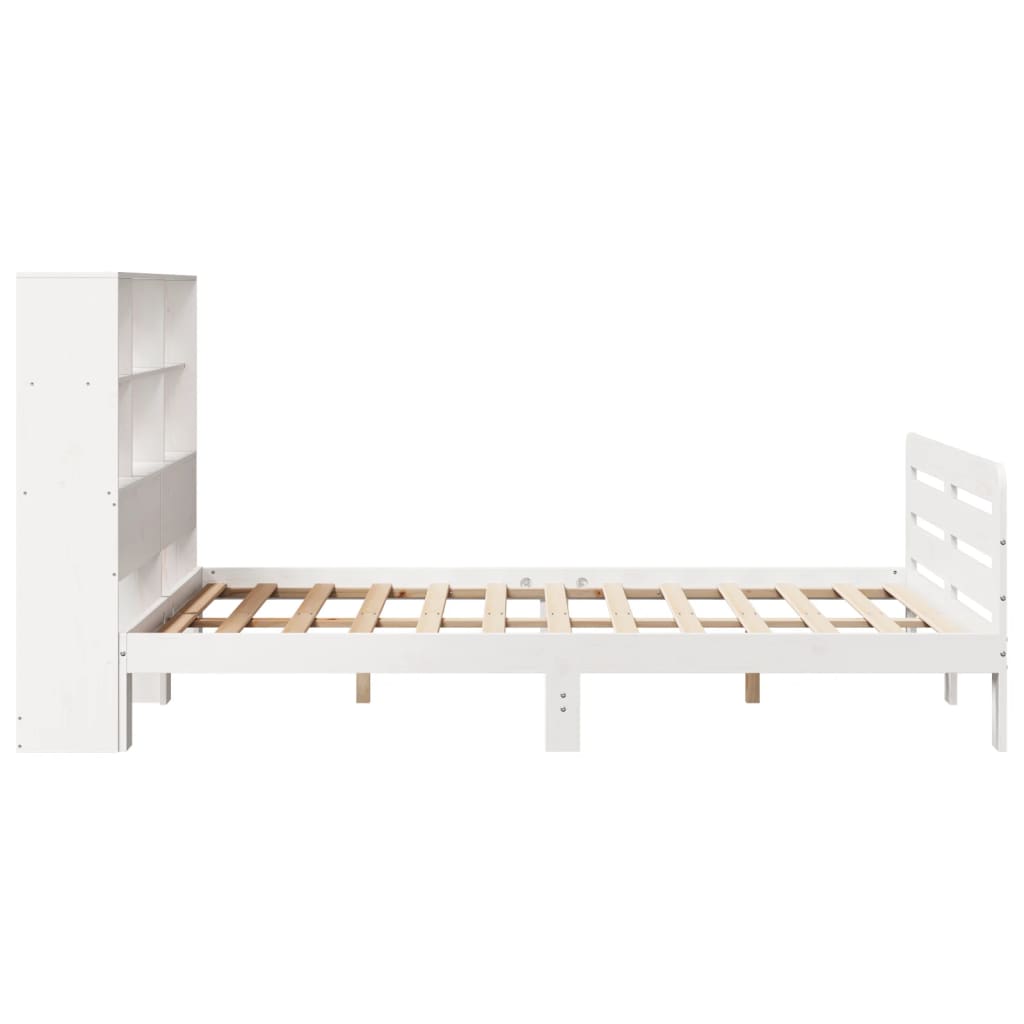 Cadre de lit sans matelas blanc 120x190 cm bois de pin massif - XIOS