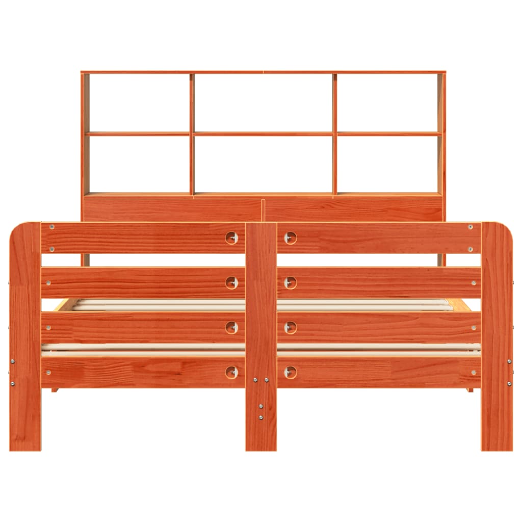 Cadre de lit sans matelas cire marron 140x190cm bois pin massif