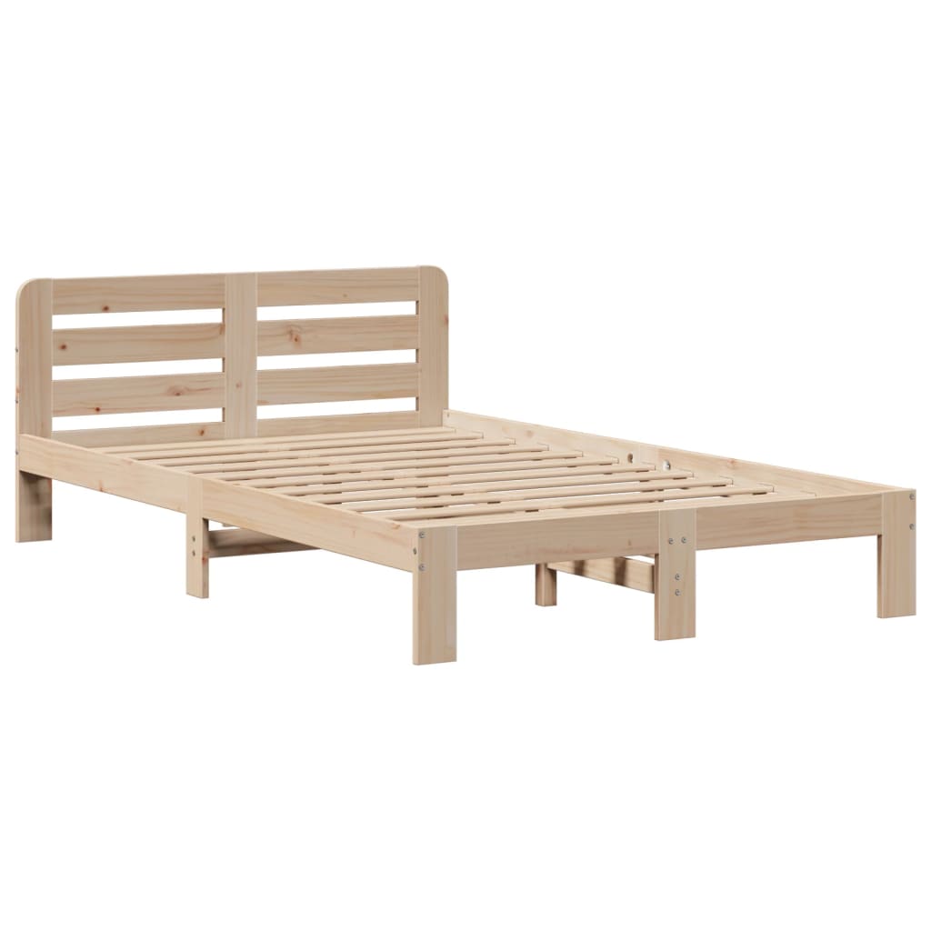 Lit bibliothèque sans matelas 135x190 cm bois de pin massif - XIOS
