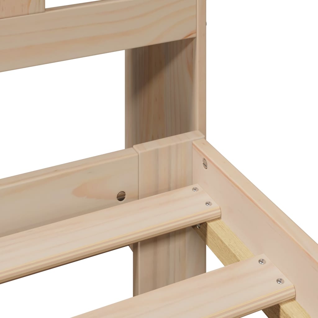 Lit bibliothèque sans matelas 135x190 cm bois de pin massif - XIOS