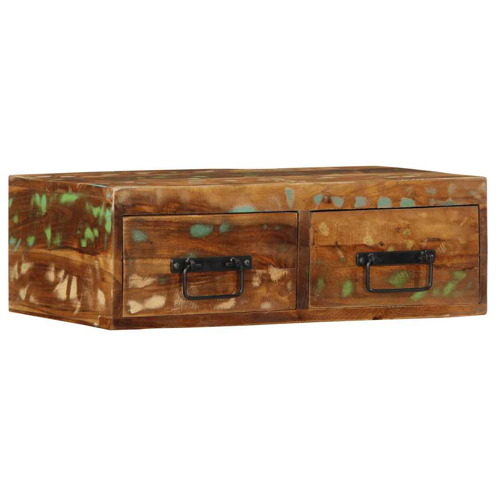 Meuble TV mural 60x30x19 cm bois massif de récupération - XIOS