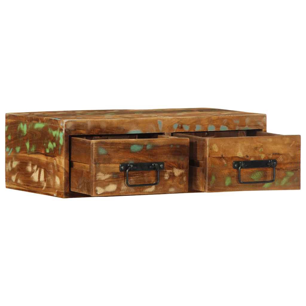 Meuble TV mural 60x30x19 cm bois massif de récupération - XIOS