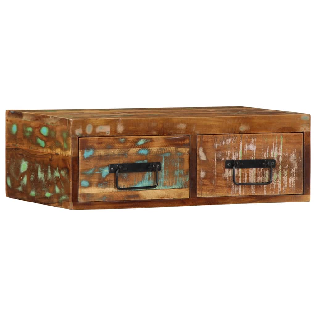 Meuble TV mural 60x30x19 cm bois massif de récupération - XIOS