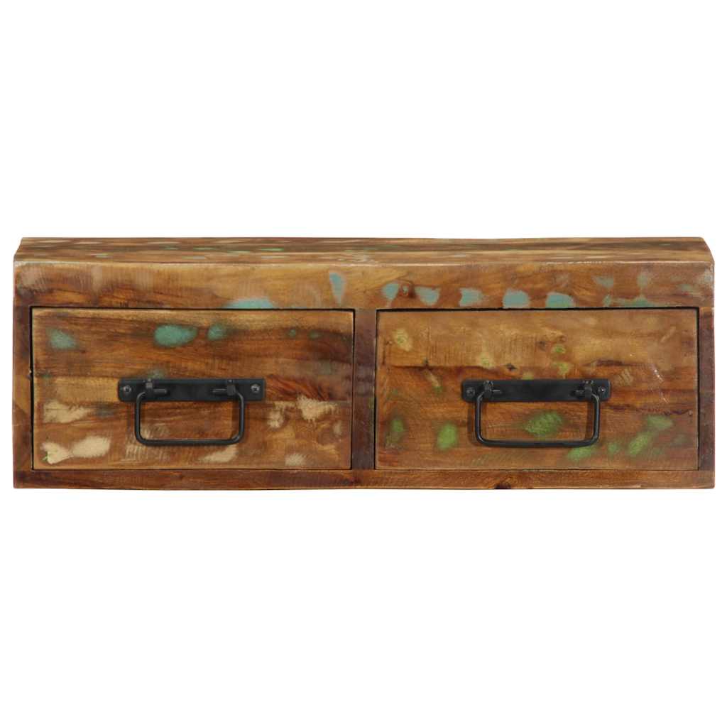 Meuble TV mural 60x30x19 cm bois massif de récupération - XIOS
