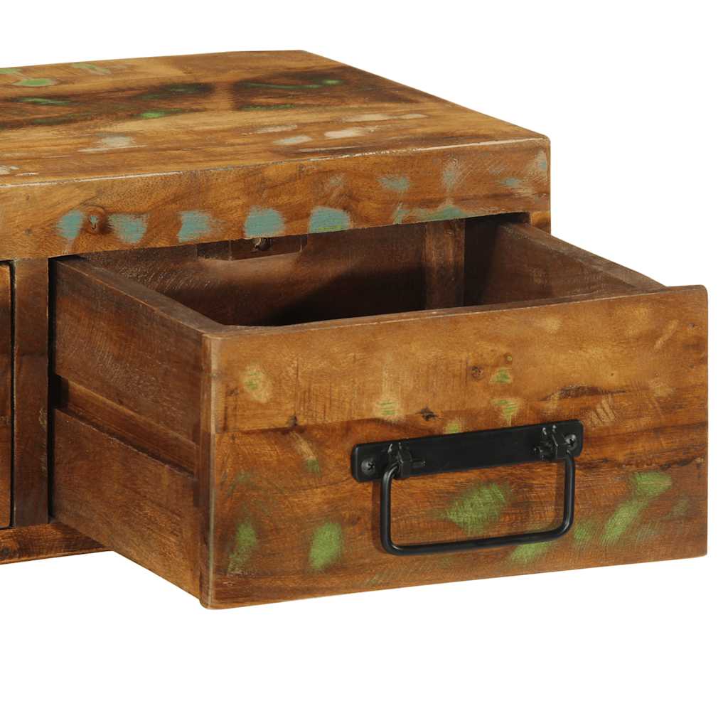 Meuble TV mural 60x30x19 cm bois massif de récupération - XIOS