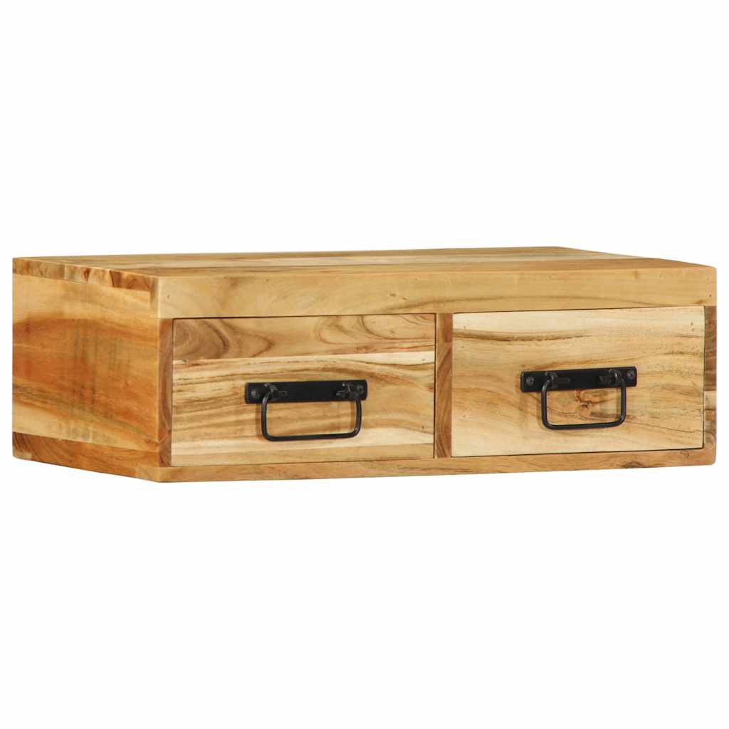 Meuble TV mural 60x30x19 cm bois massif d'acacia - XIOS