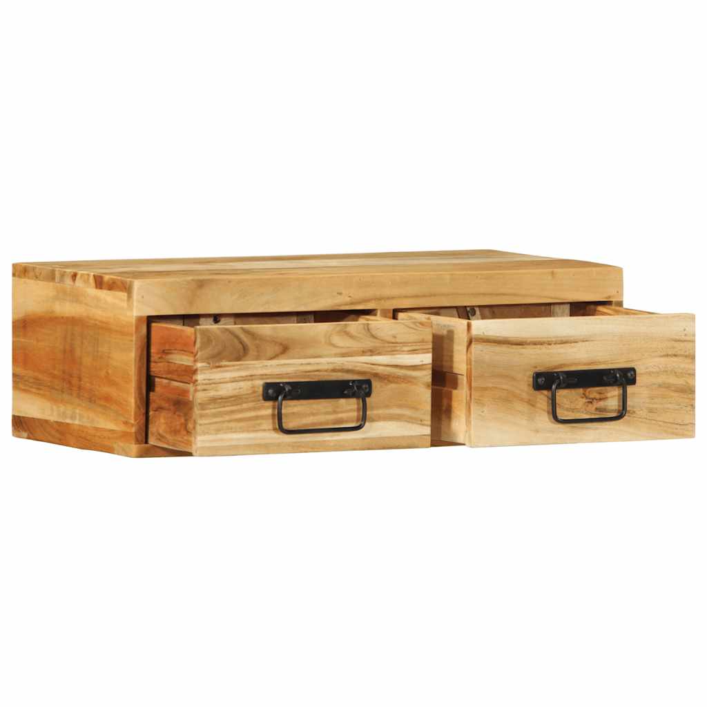 Meuble TV mural 60x30x19 cm bois massif d'acacia - XIOS