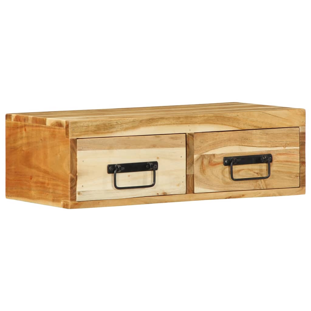 Meuble TV mural 60x30x19 cm bois massif d'acacia - XIOS