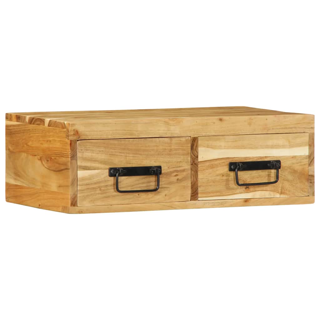 Meuble TV mural 60x30x19 cm bois massif d'acacia - XIOS