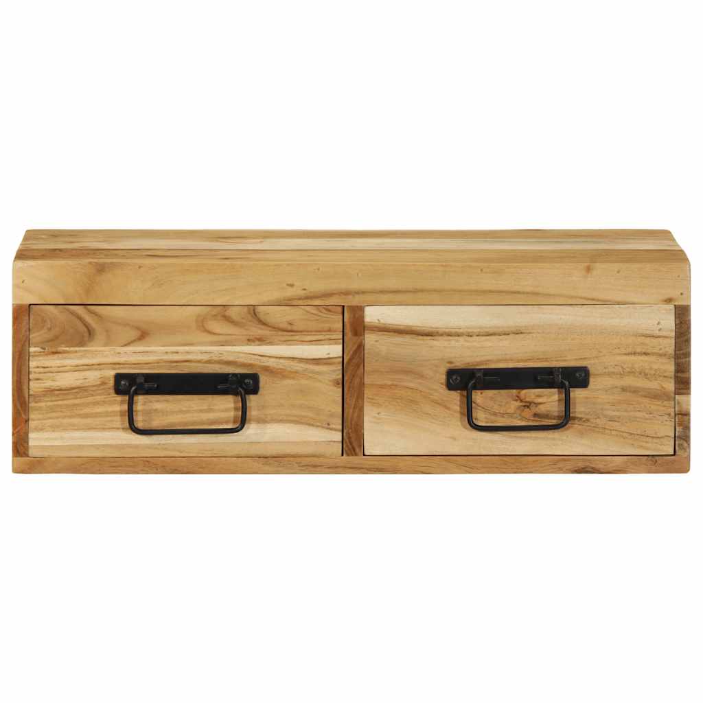 Meuble TV mural 60x30x19 cm bois massif d'acacia - XIOS