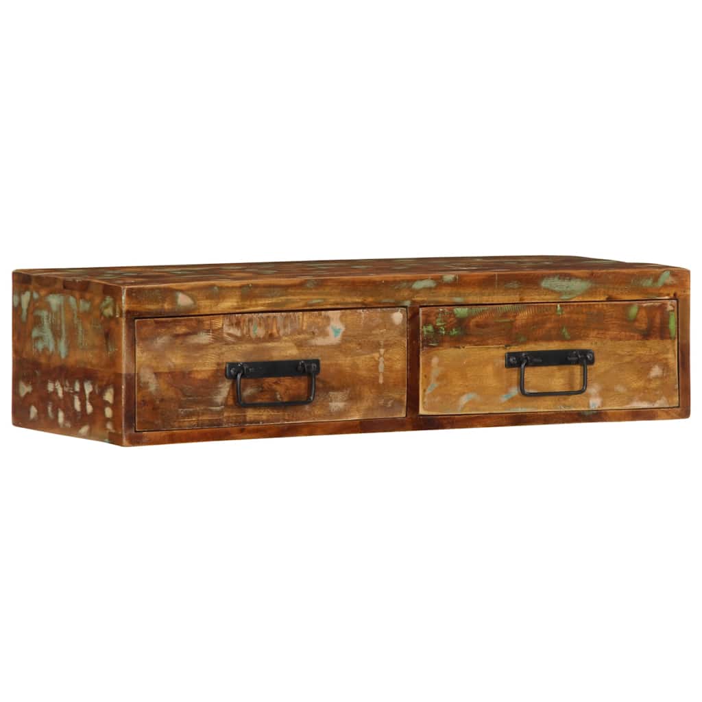 Meuble TV mural 80x30x19 cm bois massif de récupération - XIOS