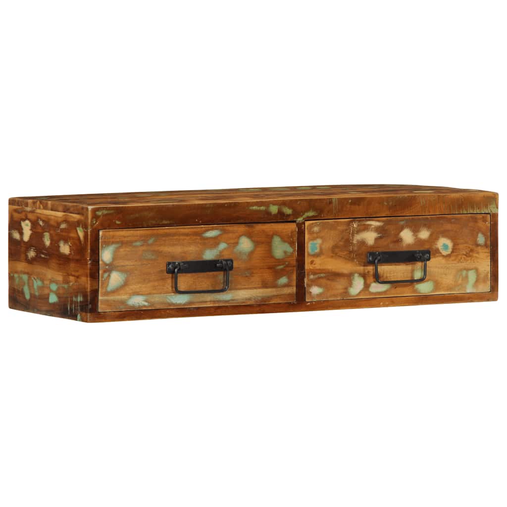 Meuble TV mural 80x30x19 cm bois massif de récupération - XIOS