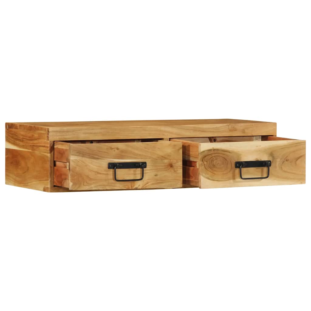 Meuble TV mural 80x30x19 cm bois massif d'acacia - XIOS