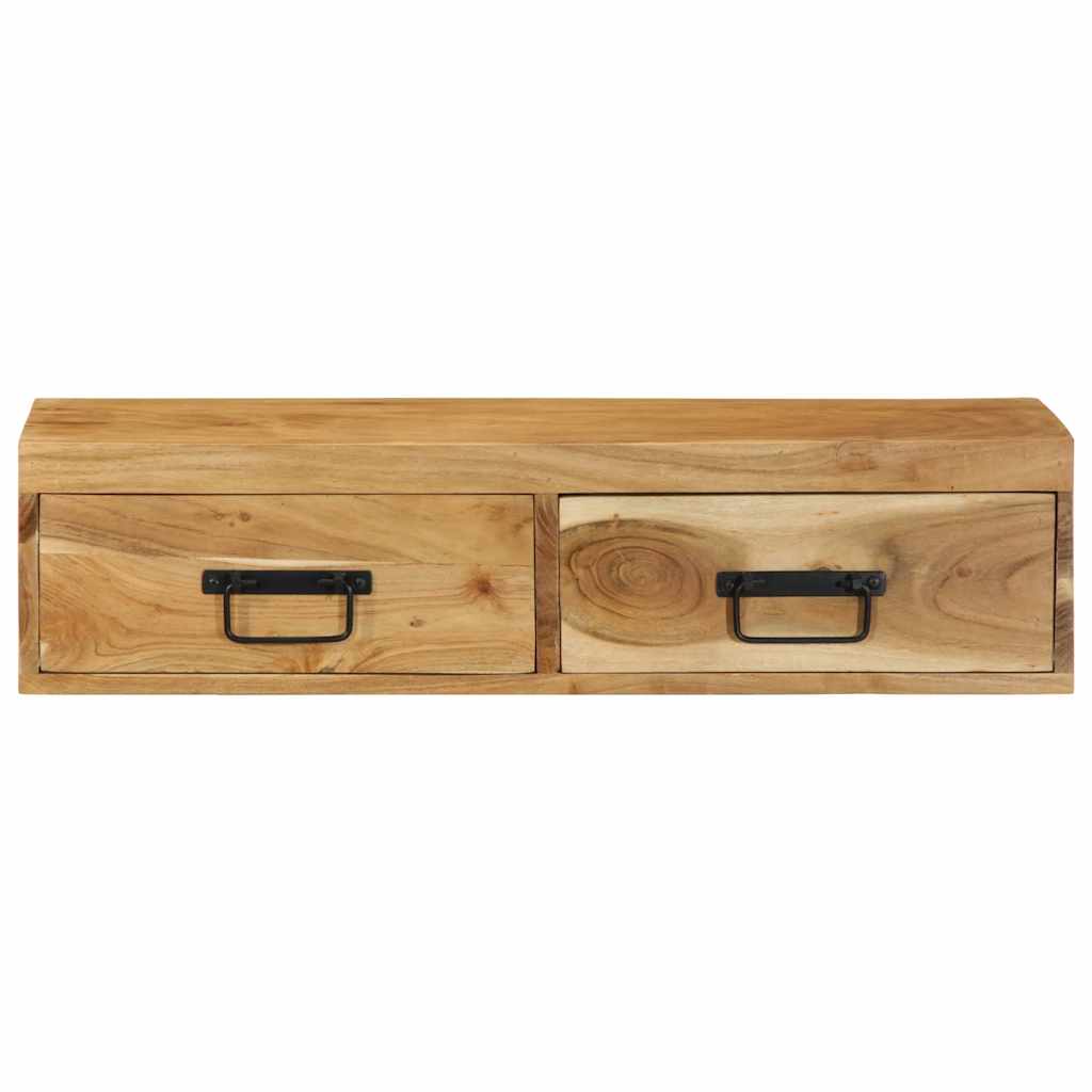 Meuble TV mural 80x30x19 cm bois massif d'acacia - XIOS