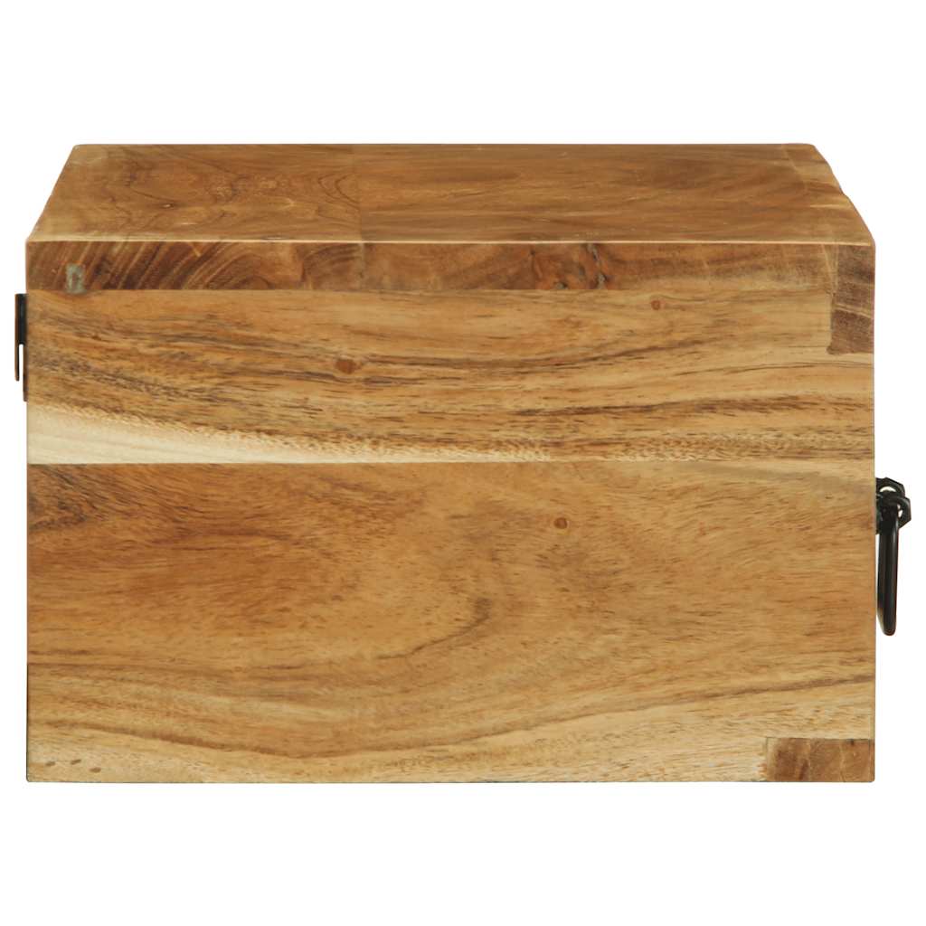 Meuble TV mural 80x30x19 cm bois massif d'acacia - XIOS
