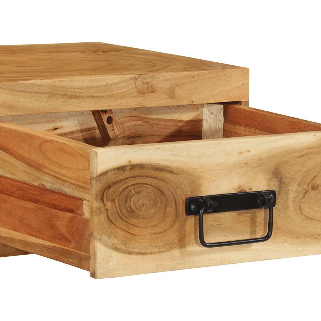 Meuble TV mural 80x30x19 cm bois massif d'acacia - XIOS