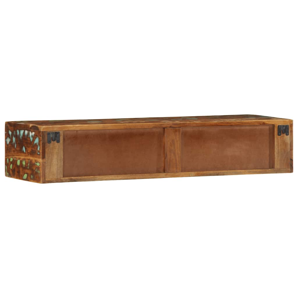 Meuble TV mural 100x30x19 cm bois massif de récupération - XIOS